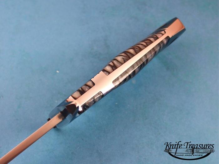 Custom Fixed Blade, N/A, RWL-34 Steel, Stabilized Pine Cone Knife made by Dietmar Kressler
