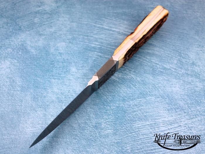 Custom Fixed Blade, N/A, RWL-34, Stag Knife made by Dietmar Kressler