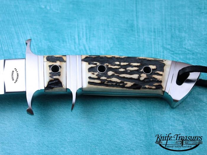 Custom Fixed Blade, N/A, RWL-34, Natural Stag Knife made by Dietmar Kressler