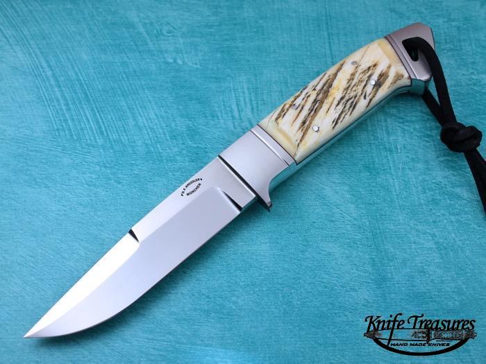 Custom Fixed Blade, N/A, RWL-34, Fossilized Mammoth Knife made by Dietmar Kressler