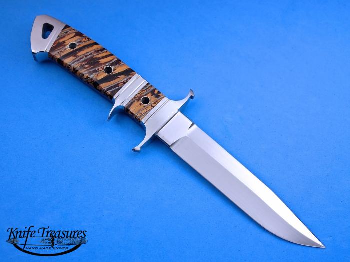Custom Fixed Blade, N/A, RWL-34 Stainless Steel , Fosslized Mammoth Tooth Knife made by Dietmar Kressler