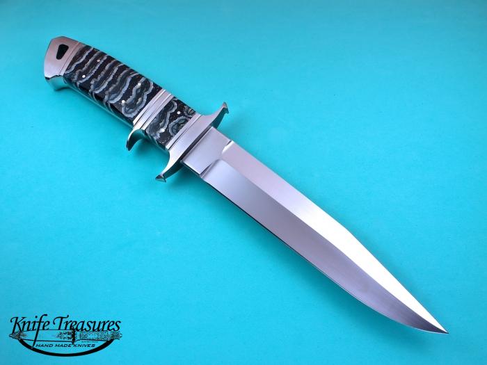 Custom Fixed Blade, N/A, ATS-34 Stainless Steel, Fossilized Mammoth Tooth Knife made by Dietmar Kressler