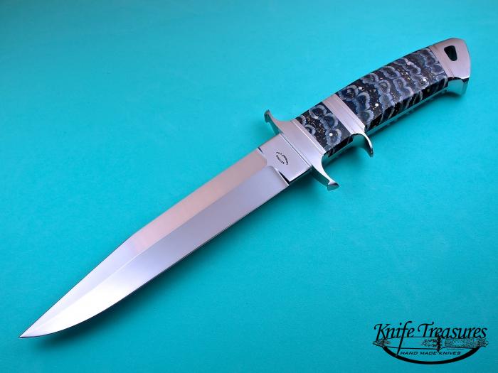 Custom Fixed Blade, N/A, ATS-34 Stainless Steel, Fossilized Mammoth Tooth Knife made by Dietmar Kressler