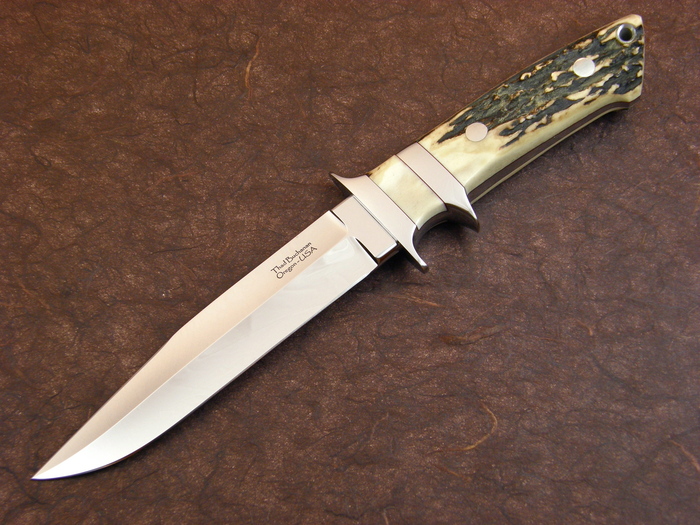 Custom Fixed Blade, N/A, CPM-154, Natural Stag Knife made by Thad Buchanan