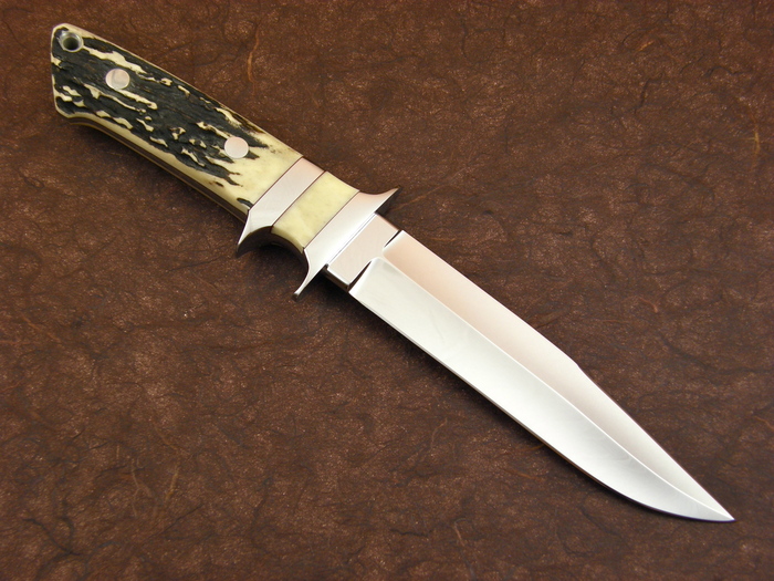 Custom Fixed Blade, N/A, CPM-154, Natural Stag Knife made by Thad Buchanan