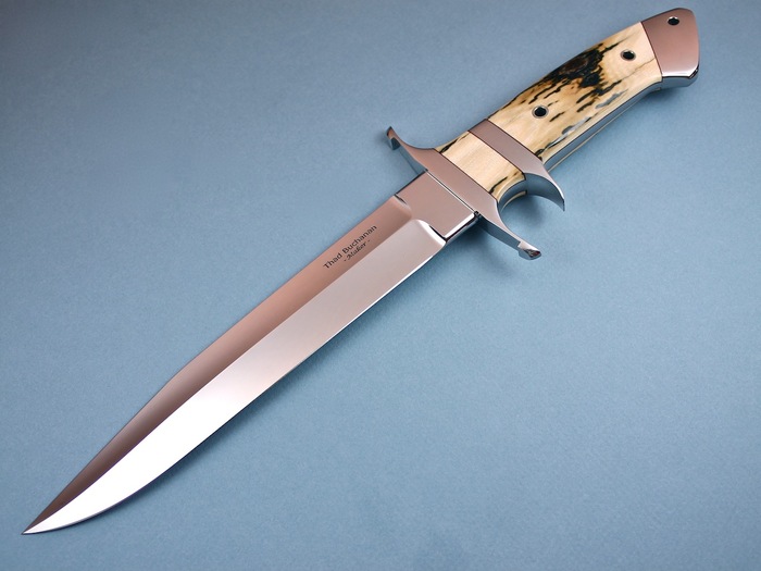 Custom Fixed Blade, N/A, ATS-34 Stainless Steel, Fossilized Mammoth Knife made by Thad Buchanan