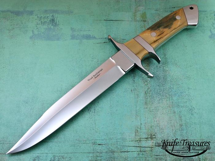 Custom Fixed Blade, N/A, ATS-34 Stainless Steel, Fossilized Mammoth Knife made by Thad Buchanan