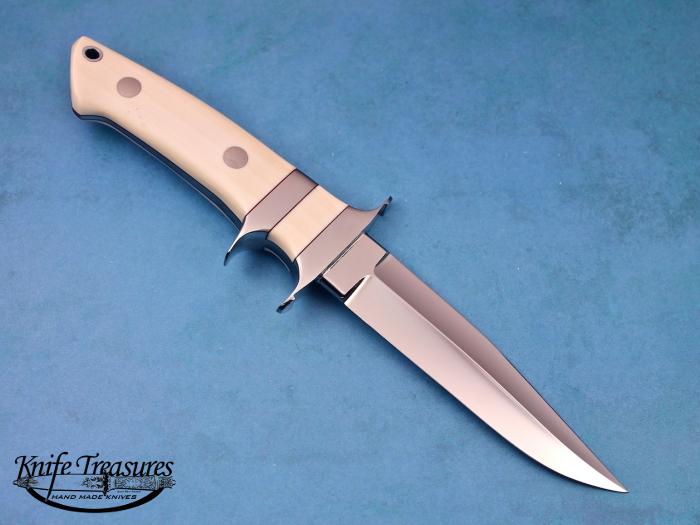 Custom Fixed Blade, N/A, ATS-34 Stainless Steel, Fosilized Mammoth Knife made by Thad Buchanan
