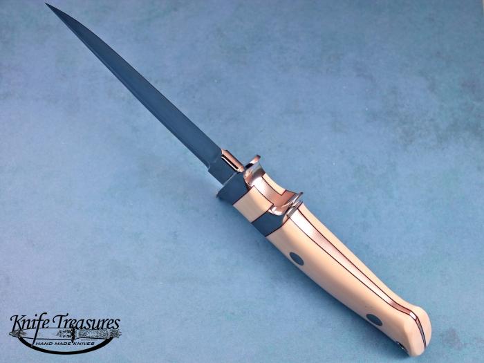 Custom Fixed Blade, N/A, ATS-34 Stainless Steel, Fosilized Mammoth Knife made by Thad Buchanan