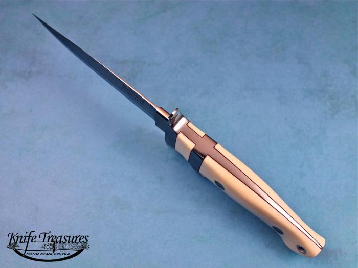 Custom Fixed Blade, N/A, ATS-34 Stainless Steel, Fosilized Mammoth Knife made by Thad Buchanan