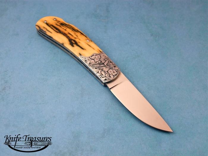 Custom Folding-Bolster, Lock Back, ATS-34 Stainless Steel, Fossilized Mammoth  Knife made by Eldon Peterson