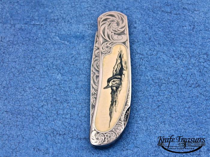 Custom Folding-Inter-Frame, Lock Back, ATS-34 Stainless Steel, Fossilized Mammoth Knife made by Eldon Peterson