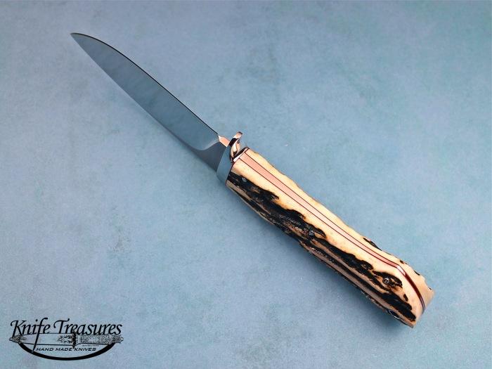 Custom Fixed Blade, N/A, 154 CM, Natural Stag Knife made by Schuyler Lovestrand