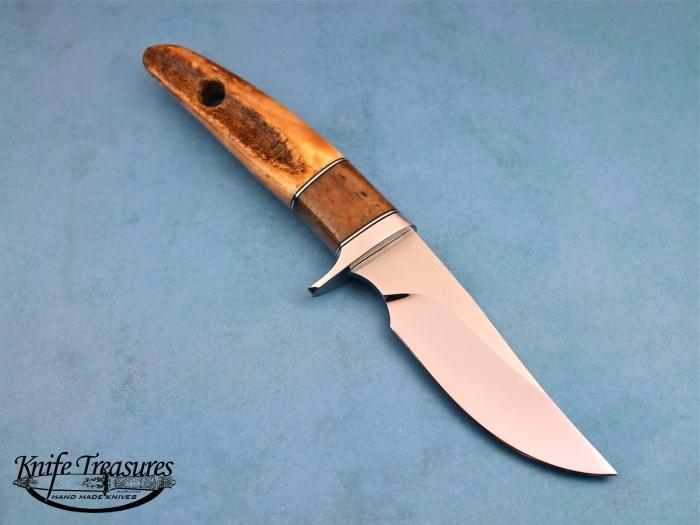 Custom Fixed Blade, N/A, 154 CM, Fossilized Walrus/Oosic Knife made by Schuyler Lovestrand