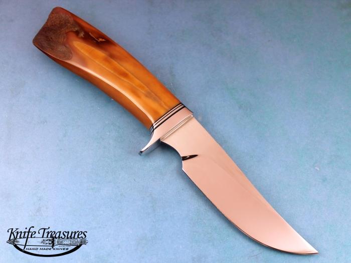 Custom Fixed Blade, N/A, 154 CM, Fossil Walrus Artifact Knife made by Schuyler Lovestrand