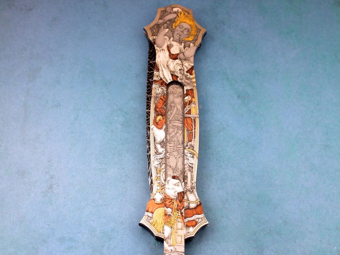 Custom Folding-Inter-Frame, Mid-Lock, Robert Eggerling Damascus Steel, 416 Stainless Steel Knife made by Joe Kious