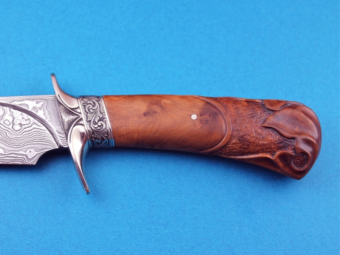 Custom Fixed Blade, N/A, Damascus Steel by Maker,  Knife made by Larry Fuegen