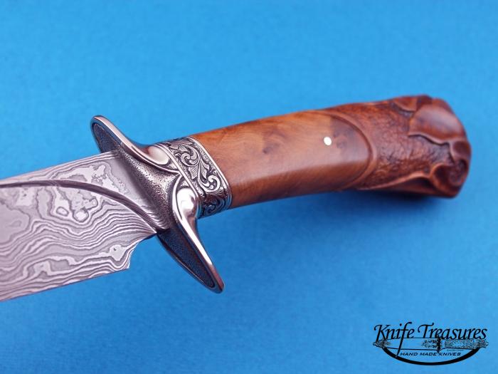 Custom Fixed Blade, N/A, Damascus Steel by Maker,  Knife made by Larry Fuegen