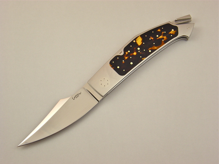 Custom Folding-Inter-Frame, Tail Lock, ATS-34 Steel, Exotic Scales Knife made by Emmanuel Esposito