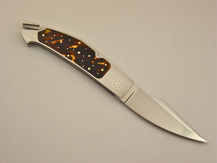 Custom Folding-Inter-Frame, Tail Lock, ATS-34 Steel, Exotic Scales Knife made by Emmanuel Esposito