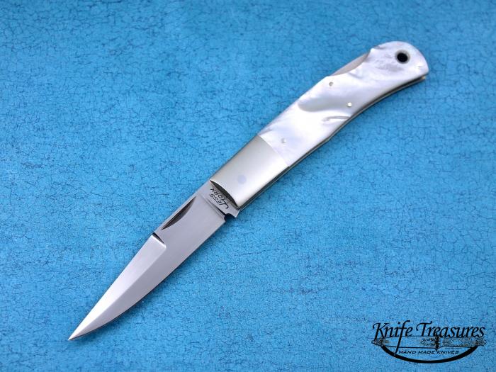 Custom Folding-Bolster, Lock Back, ATS-34 Stainless Steel, Mother Of Pearl Knife made by Jess Horn