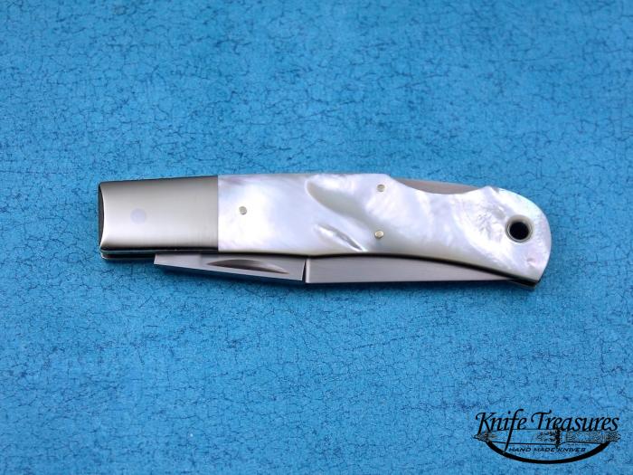 Custom Folding-Bolster, Lock Back, ATS-34 Stainless Steel, Mother Of Pearl Knife made by Jess Horn