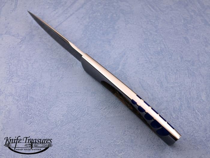 Custom Folding-Inter-Frame, Self Lock, ATS-34 Stainless Steel, Blue lapis & Jasper Knife made by Scott Sawby