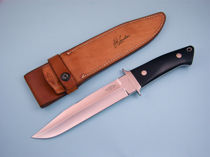 Custom Fixed Blade, N/A, 154 CM, Black Micarta Knife made by Bob  Loveless