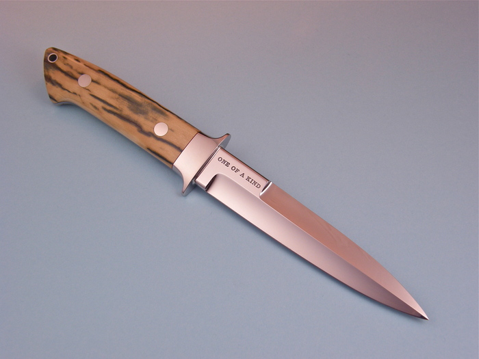 Custom Fixed Blade, N/A, ATS-34 Steel, Mammoth Ivory Knife made by Steve SR Johnson
