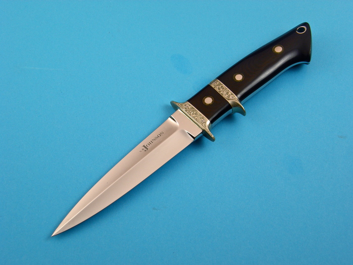 Custom Fixed Blade, N/A, ATS-34 Steel, Red Micarta Knife made by Steve SR Johnson