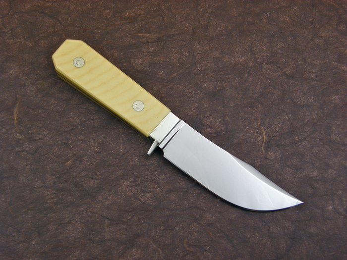 Custom Fixed Blade, N/A, ATS-34 Steel, Micarta Knife made by Steve SR Johnson