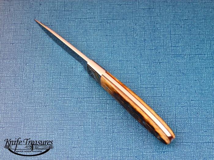 Custom Fixed Blade, N/A, ATS-34 Stainless Steel, Case Jigged Bone Knife made by Steve SR Johnson