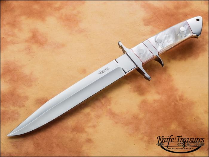 Custom Fixed Blade, N/A, CTS XHP, Mother Of Pearl Knife made by Steve SR Johnson