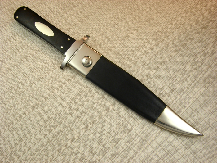 Custom Fixed Blade, N/A, CPM-154, Ebony Wood Knife made by Buster Warenski