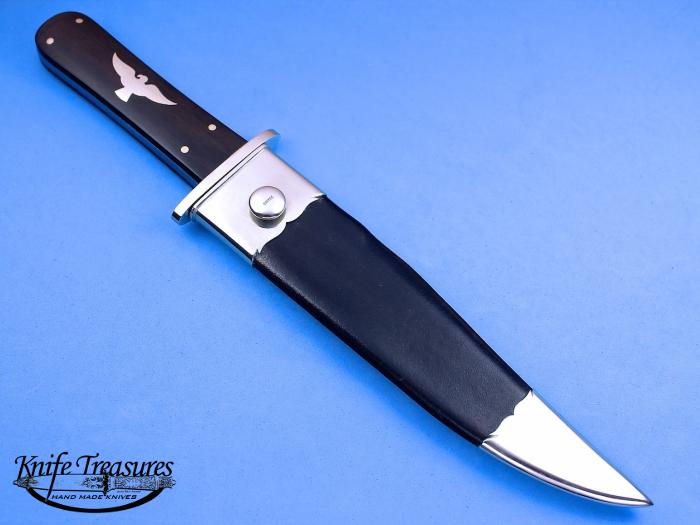 Custom Fixed Blade, N/A, CPM-154, Ebony Wood Knife made by Buster Warenski
