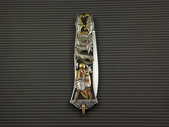 Custom Folding-Inter-Frame, Lock Back, ATS-34 Steel, 416 Stainless Steel Knife made by Warren Osborne