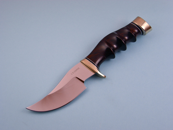 Custom Fixed Blade, N/A, ATS-34 Steel, Cocobolo Wood Knife made by Corbit Sigman