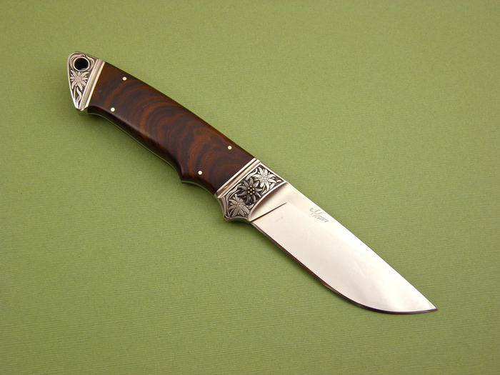 Custom Fixed Blade, N/A, ATS-34 Stainless Steel, Dessert Ironwood Knife made by Richard Hehn